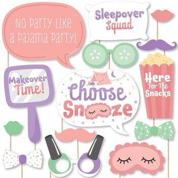 Big Dot of Happiness Pajama Slumber Party - Girls Sleepover Birthday Party Game Pickle Cards - Pull Tabs 3-in-a-Row - Set of 12