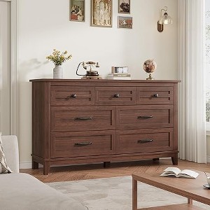 7 Dresser for Bedroom, 54 in Wide Drawer Dresser with Storage Freestanding, Wooden Closet Storage Chest for Living Room, Bedroom, Entryway - 1 of 4