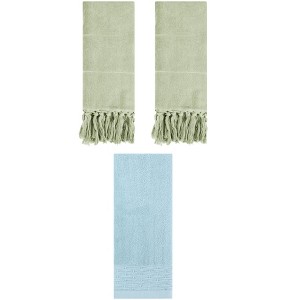 REGALWOVEN 3 Packs Solid Cotton Absorbent Soft Hand Towel for Bathroom 14" x 30" - 1 of 4