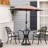 Syemin Patio Side Table, Wrought Iron Hollow Patio Small Side Table for Garden, Balcony, Courtyard, Poolside, Blue, 30.75" * 30.75" * 29.25" - 2 of 4