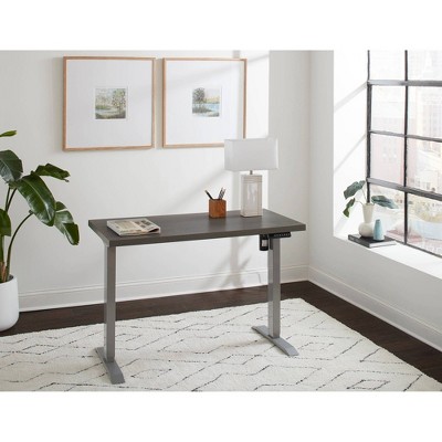 Viviana Contemporary Electric Lift Sit-Stand Desk in Gray and Silver