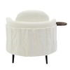Anybear 42.5" White Modern Lounge Chair with Footstool - 4 of 4