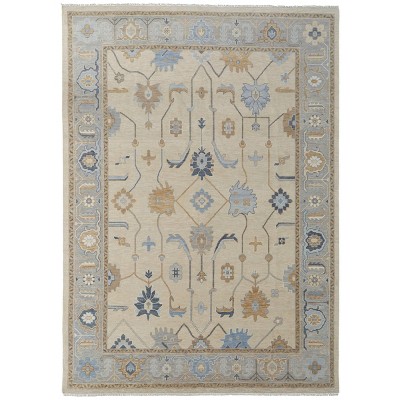 Karina Transitional Floral & Botanical Ivory/Blue/Tan Area Rug