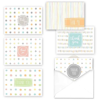 36ct Simply Shapes Baby Thank You Assortment Card Packs