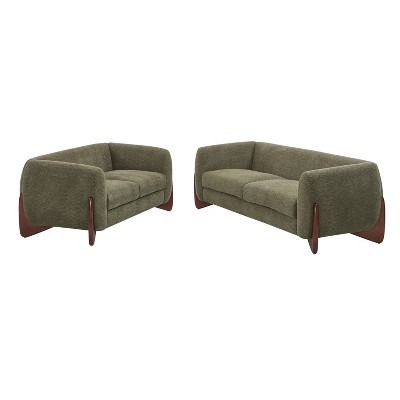 Christopher Knight Home Emma 2 Pieces Living Room Boucle Upholstered Sofa Set