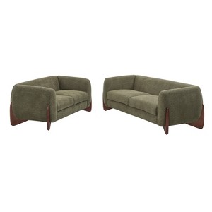 Christopher Knight Home Emma 2 Pieces Living Room Boucle Upholstered Sofa Set - 1 of 4