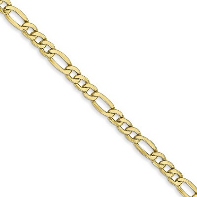Black Bow Jewelry 10k Yellow Gold 3.5mm Hollow Figaro Chain Necklace
