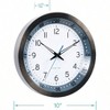 10 - Inch Stainless Steel Analog Clock with Atomic Timekeeping for Home Office Desk Use - 3 of 4