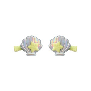 Summer Crystal - Sea Shell Hair Clips with Embedded Pearl - 1 Pair - 1 of 4