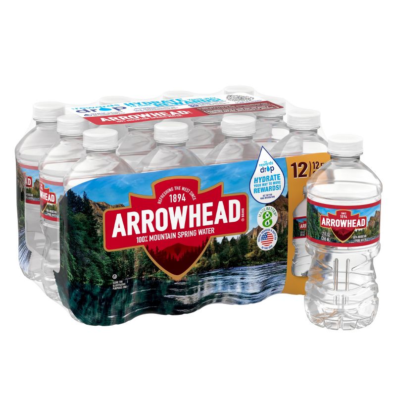 Arrowhead Brand 100% Mountain Spring Water - 12pk/12 fl oz Bottles, 1 of 13