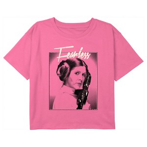 Girl's Star Wars Princess Leia Fearless Poster Crop T-Shirt - 1 of 3