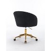 Vynxaria Modern Accent Chair with Golden Base for Vanity or Office - White/Black/Pink - 3 of 4