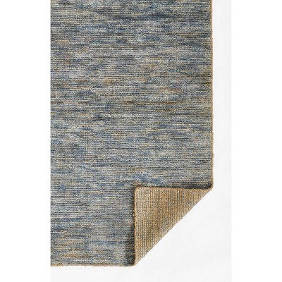 Blue Abstract Hand-Knotted Wool and Cotton Rug, 5' x 8'