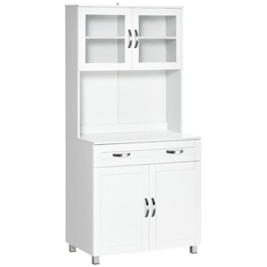 67" Buffet with Hutch, Modern Kitchen Pantry, Freestanding Cabinet with Glass Doors, Shelves and Drawers - 1 of 4