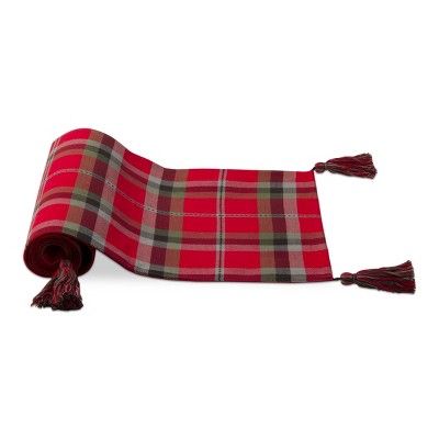 tagltd Chelsea Red Plaid Table Runner 72 inch