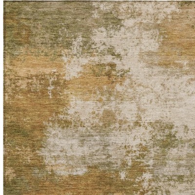 HomeRoots 5' X 8' Copper And Ivory Abstract Washable Indoor Outdoor Area Rug