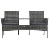 vidaXL 2-Seater Patio Sofa with Tea Table Poly Rattan Anthracite - 2 of 4