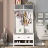 Hall Tree with 6 Hooks and Hinged Lid - 3 of 4