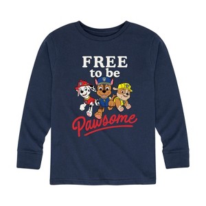 Boys' - Paw Patrol - Free To Be Pawsome Chase Marshall Rubble Long Sleeve Graphic T-Shirt - 1 of 4