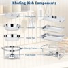 Stainless Steel Chafing Dish Buffet Set of 2 with 8 Qt Rectangle, Includes Food and Water Pans,for Parties, Events, Weddings, and Holiday - 3 of 4