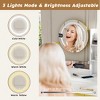 AENKYO Makeup Vanity with 3 Adjustable LED Lights, Power Outlet & Metal Chair, Dressing Table with 2 Drawers for Bedroom, Round Mirror - White/Brown - 2 of 4