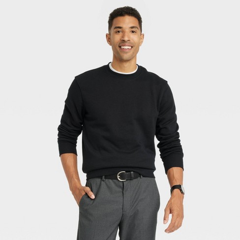 Men\'s Regular Fit Crewneck Pullover Sweatshirt - Goodfellow & Co™ Black S :  Target