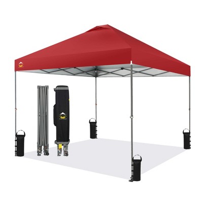 10x10 Recreational Centerlok Canopy – Infinite Leg, Sto ‘N Go, Silver Coated 150D – TS100A Red