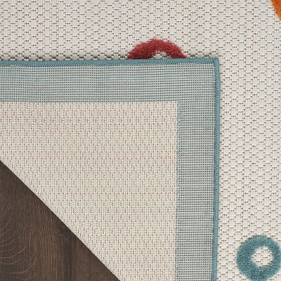 Teal Multi Whimsical Turtle 6' x 9' Indoor/Outdoor Area Rug