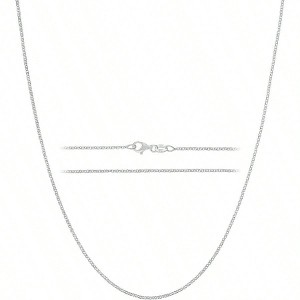 Solid 925 Sterling Silver Chain Necklace for Women - Thin 1.6mm Diamond Cut Cable Link with Lobster Clasp, Made in Italy 16 - 30 Inch - 1 of 4
