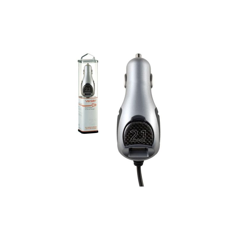 Ventev 2.1A Dual USB Car Charger for Apple iPad 3/2/1, iPhone 3G/3GS, 4/4s, iPod (30-Pin), 1 of 2