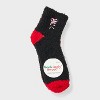 Women's Embroidered 2pk Cozy Ankle Socks - 2 of 3