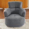 360° Swivel Barrel Chair with Adjustable Headrest - Plush Upholstered Accent Chair for Living Room, Office & Bedroom - 2 of 4