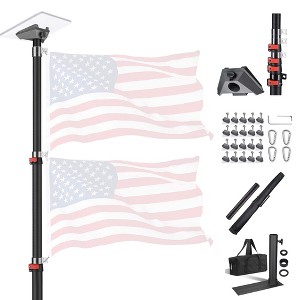 Yescom EZ GO 14ft Telescopic Flag Pole Kit with Starlink Mini Pipe Adapter & Tire Mount Base for Outdoor Tailgate Party - 1 of 4