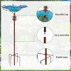 31.1" Tall Glass Bird Bath Flower Bird Feeder with Metal Stake Bird Feeder & Water Dish for Outdoor Garden Patio Decor - 4 of 4