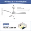 Sofucor Ceiling Fans with Lights and Remote Dimmable LED Quite Reversible DC Motor Modern Indoor Outdoor Ceiling Fan with light for Farmhouse Bedroom - 3 of 4