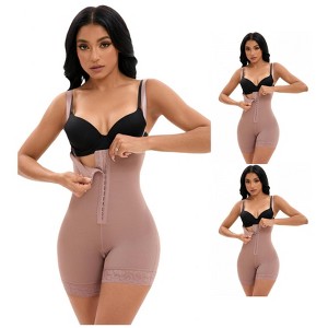 INSPIRE CHIC Women's 3 Packs Cami Convertible Straps Tummy Control Front Hook Closure Body Shapers - 1 of 4
