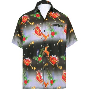HAPPY BAY Mens Hawaiian Shirts Short Sleeve Button Down Shirt Men's Christmas Shirts Holiday Hawaii Shirts for Men - 1 of 4