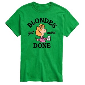 Men's - Peanuts - Blondes Get More Done Short Sleeve Graphic T-Shirt - 1 of 4