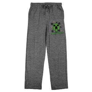 A Minecraft Movie Short Fuse Women's Gray Heather Sleep Pajama Pants - 1 of 4