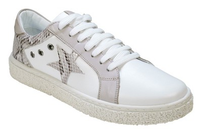 Cools 21 Charlee Snake Skin Two-Tone Star Motif Lace Up Sneakers