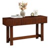 Hostack 52'' Farmhouse Fluted Console Table with Storage Drawers and Solid Wood Legs for Living Room and Hallway, Cherry - 2 of 4