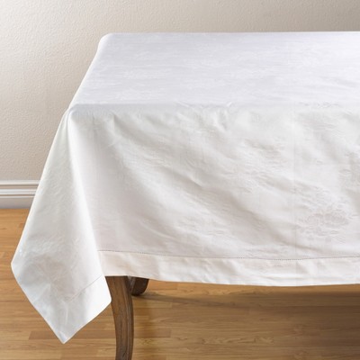 Saro Lifestyle Damask Tablecloth, 70"x70", White