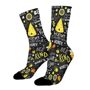 Bee Hives Women Printed Crew Socks Funny Funky Socks Soft Polyester Novelty Gifts for Artists Men - 1 of 1