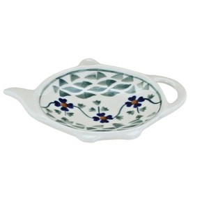 Blue Rose Polish Pottery P094 Manufaktura Teabag Holder - 1 of 2