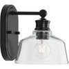 Progress Lighting Singleton 1-Light Vanity Fixture, Steel, Matte Black, Clear Glass Shade - 4 of 4