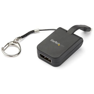 StarTech.com Portable USB C to DisplayPort Adapter - Quick-Connect Keychain - 4K - Built-In Cable - USB Type C Display Adapter (CDP2DPFC)