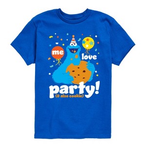 Boys' - Sesame Street - Me Love Party Cookie Monster Short Sleeve Graphic T-Shirt - 1 of 4