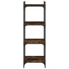 vidaXL Bookcase 4-Tier Smoked Oak 15.7 in.x11.8 in.x47.2 in. Engineered Wood - 4 of 4