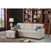 VYNXARIA 82inch Width Sectional sofa with storage chaise and cupholder armrest,Beige - 3 of 4