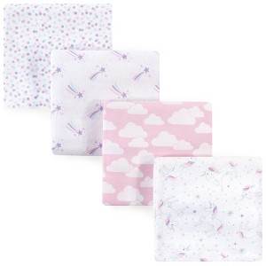 Hudson Baby Infant Girl Cotton Flannel Receiving Blankets, Magical Unicorn, One Size - 1 of 2